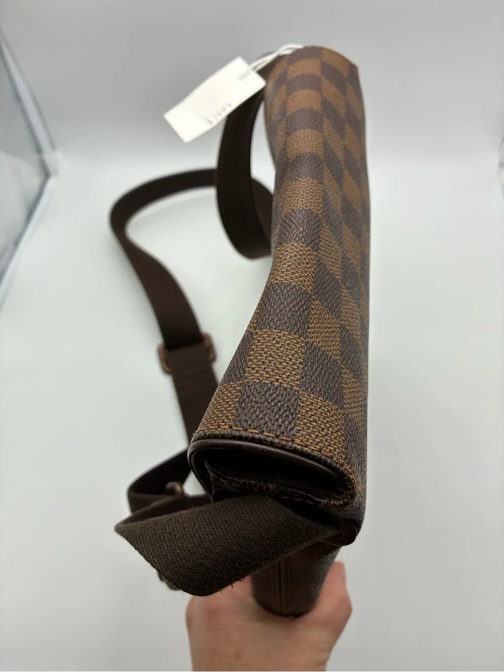 Louis vuitton damier ebene brooklyn unisex crossbody messenger bag with COA